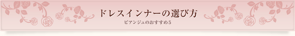 ドレスインナーの選び方(ビアンジュのおすすめ5)